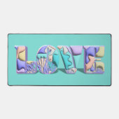 LIEFDE Typografie Kleurrijke Moderne 3D Abstracte  Bureaumat (Voorkant)