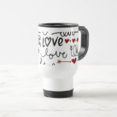 Liefde typografie koffiemok reisbeker (Voorkant rechts)