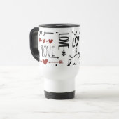 Liefde typografie koffiemok reisbeker (Voorkant links)