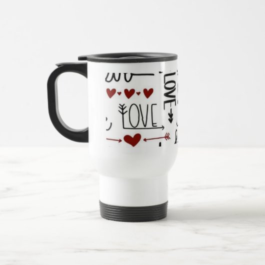 Liefde typografie koffiemok reisbeker (Links)