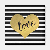 Liefde typografie met gouden hart en strepen magneet (Voorkant)