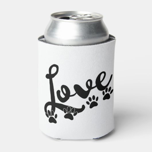 Liefde typografie met honden blikjeskoeler (Blikje Voorkant)