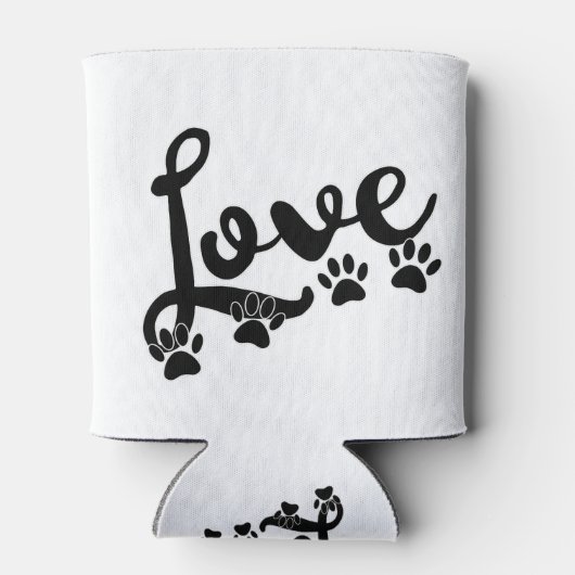 Liefde typografie met honden blikjeskoeler (Achterkant)