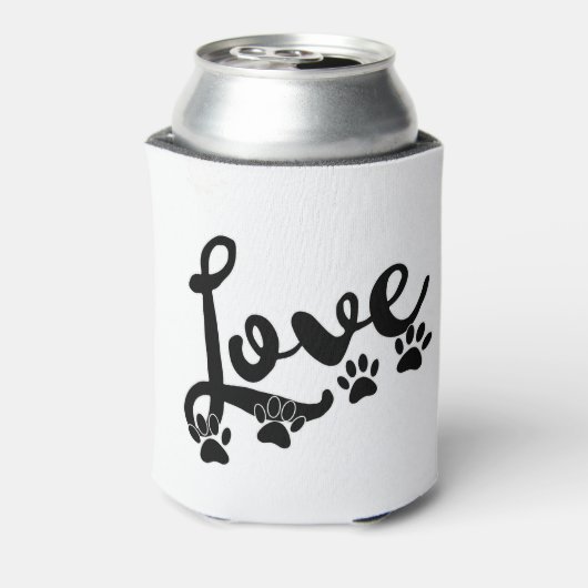 Liefde typografie met honden blikjeskoeler (Blikje Achterkant)
