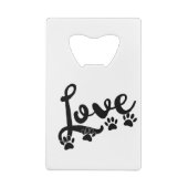 Liefde typografie met honden creditkaart flessenopener (Achterkant)