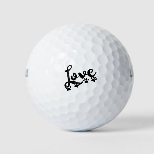 Liefde typografie met honden golfballen (Voorkant)
