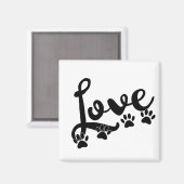 Liefde typografie met honden magneet (Voorkant / Achterkant)