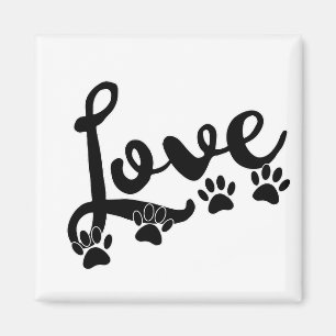 Liefde typografie met honden magneet
