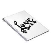 Liefde typografie met honden notitieboek (Rechterzijde)