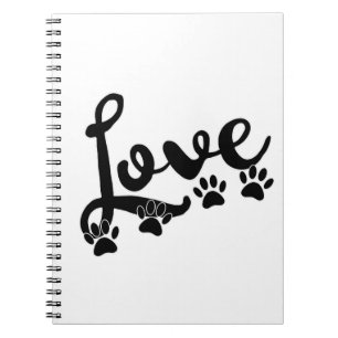 Liefde typografie met honden notitieboek