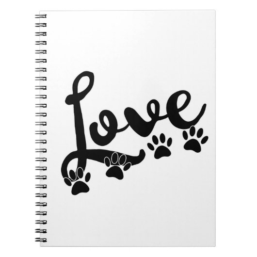 Liefde typografie met honden notitieboek (Voorkant)