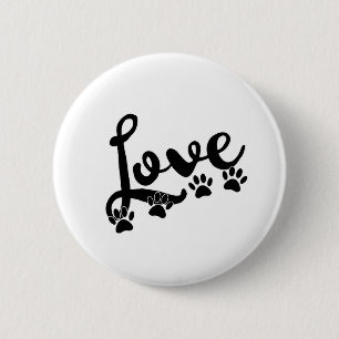 Liefde typografie met honden ronde button 5,7 cm