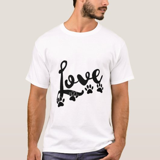 Liefde typografie met honden t-shirt (Voorkant)
