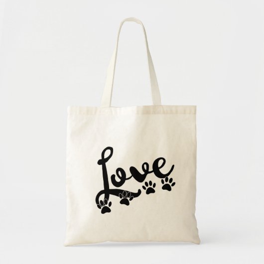 Liefde typografie met honden tote bag (Voorkant)