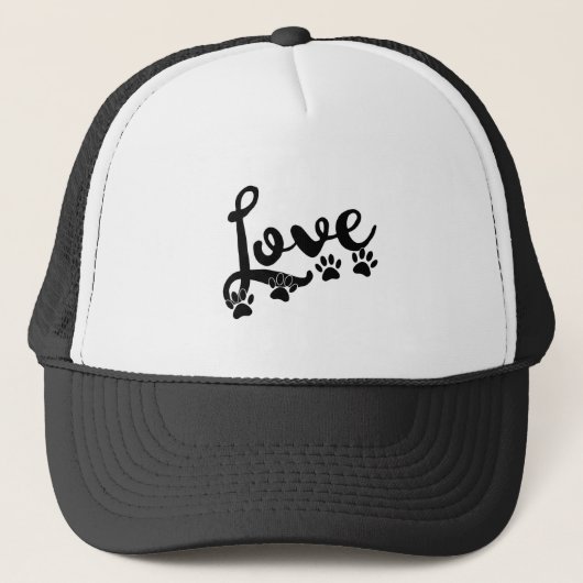 Liefde typografie met honden trucker pet (Voorkant)