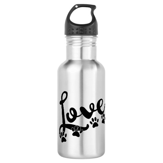 Liefde typografie met honden waterfles (Voorkant)