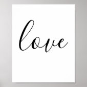 Liefde Typografie Minimalistisch zwart-wit Poster (Voorkant)