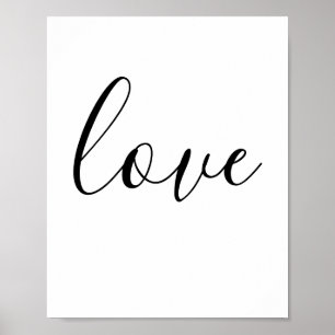 Liefde Typografie Minimalistisch zwart-wit Poster