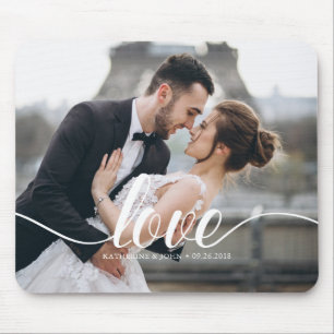 Liefde" Typografie Overlay Custom Photo Muismat