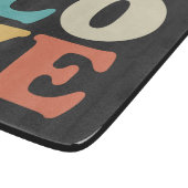Liefde Typografie Retro Kleur Vierkant Snijplank (Hoek)
