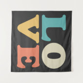 Liefde Typografie Retro Kleur Vierkant Wandkleed (Voorkant (horizontaal))