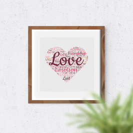 Liefde Typografie Romantische Woordkunst Hart  Perfect Poster