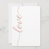 Liefde typografie Roos Gold Script op grijs bruilo Kaart (Achterkant)