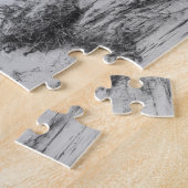 Liefde typografie script zwarte witte trouwfoto legpuzzel (Zijkant)