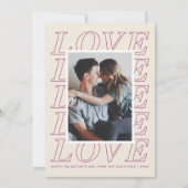 Liefde Typografie Valentijnsdag Kaart - Paarse (Voorkant)