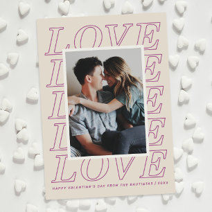 Liefde Typografie Valentijnsdag Kaart - Paarse