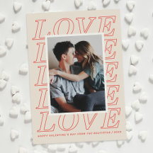 Liefde Typografie Valentijnsdag Kaart - Rood