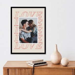 Liefde Typografie Valentijnsdag Poster - Rood