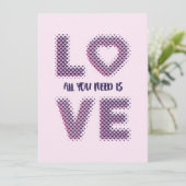 Liefde typografische vormgeving. kaart (Staand voorkant)