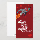 Liefde u aan de maan en achterValentijn Feestdagenkaart (Voorkant / Achterkant)
