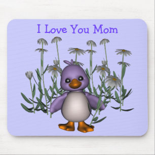Liefde u Bloemen Mousepad van de Vogel van het Muismat