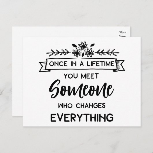 Liefde U citeert U denkt aan u Miss U Friendship Aankondigingskaart (Voorkant / Achterkant)