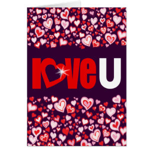 Liefde U diamanten hart rood & paarse delen de lie