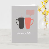 "Liefde u een Latte." Wenskaart Kaart (Gele Bloem)