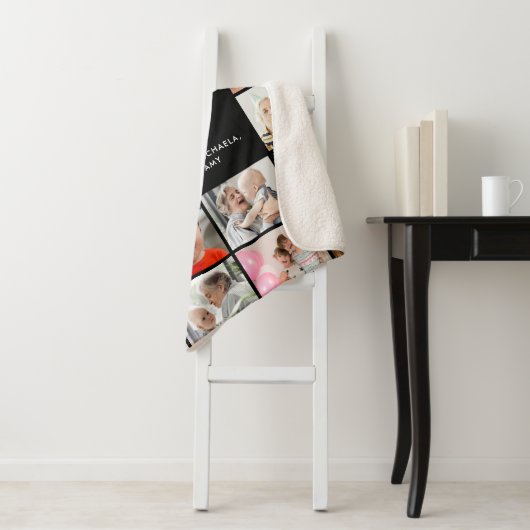 Liefde u Grandma/Nana/Granny 20-fotocollage Sherpa Deken (In situ)