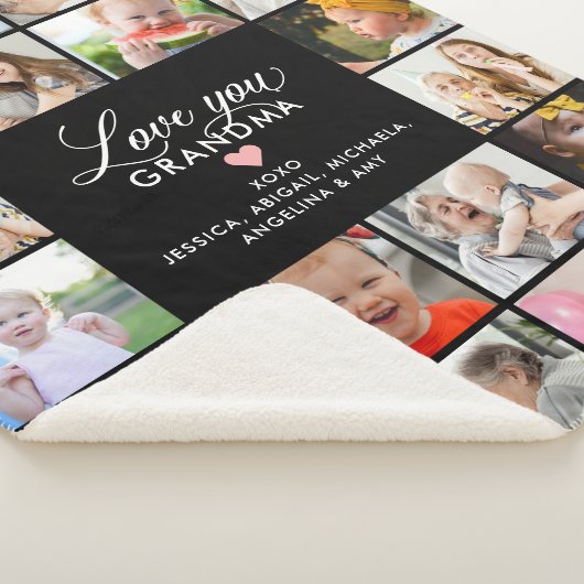 Liefde u Grandma/Nana/Granny 20-fotocollage Sherpa Deken (3/4)
