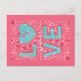 LIEFDE U/het Briefkaart van de Valentijnsdag