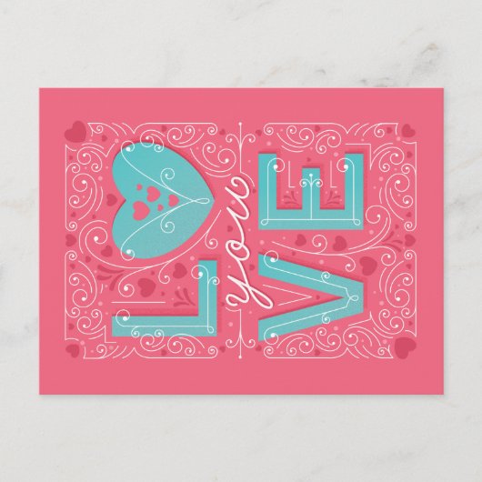 LIEFDE U/het Briefkaart van de Valentijnsdag (Voorkant)