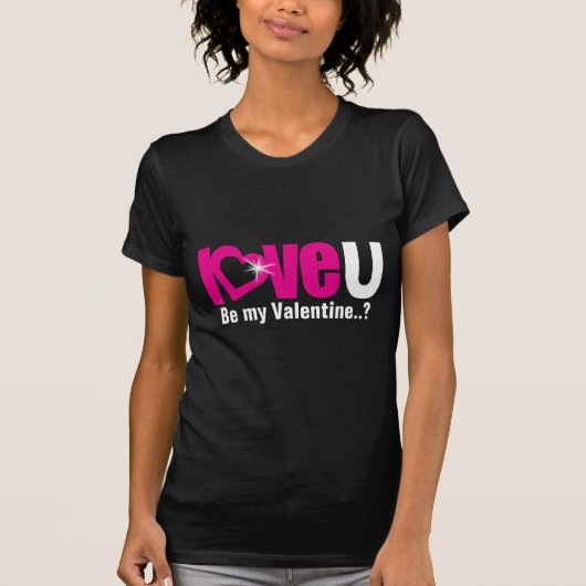 "liefde U" is het t-shirt van mijn Valentijn, wit (Voorkant)