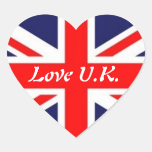 Liefde U.K.-Union Jack Flag Hart Sticker
