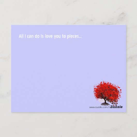 Liefde U naar stuks Valentijnsdag Briefkaart (Achterkant)