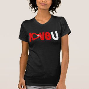 "liefde U" sprankelt de tekst van het witte hart T-shirt