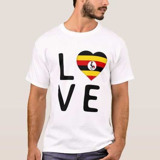 Liefde - Ugandese vlag T-shirt (Voorkant)