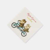 Liefde uilen fiets tandem waterverf servetten (Hoek)