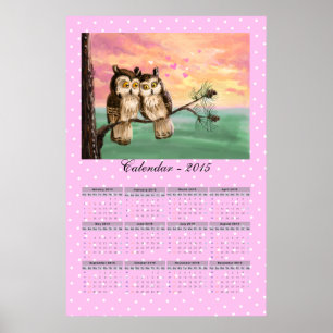 Liefde uilen kalender 2015 poster