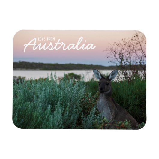 Liefde uit Australië Kangaroo Sunset Lake Magnet Magneet (Horizontaal)